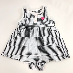 Carters Infant Girls Striped Bodysuit with Attached Skirt